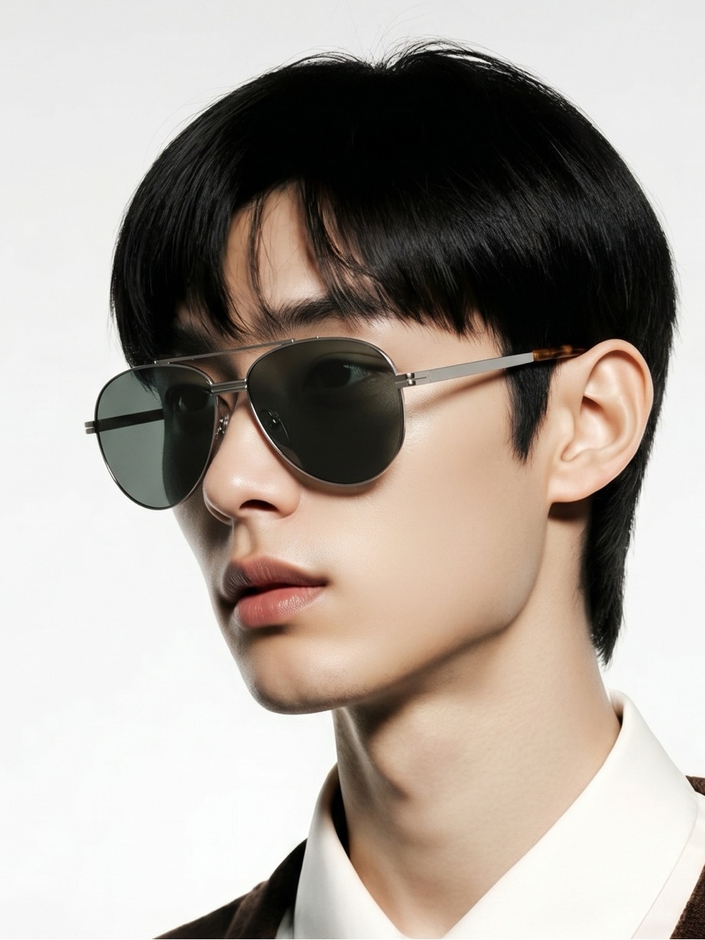 SAINT OWEN SUNGLASSES, TITANIUM FRAME,GONZO Gun metal olive lenses